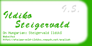 ildiko steigervald business card