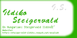 ildiko steigervald business card